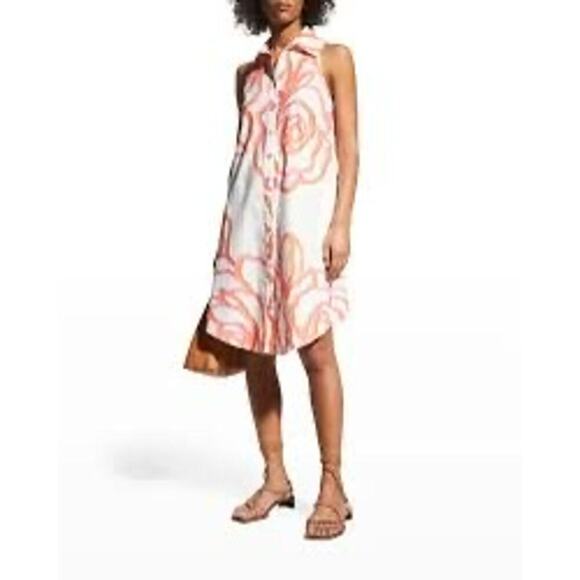 Finley Sleeveless Contour Rose Poplin Cotton Collared Swing Dress Women’s Sz M - Picture 1 of 13
